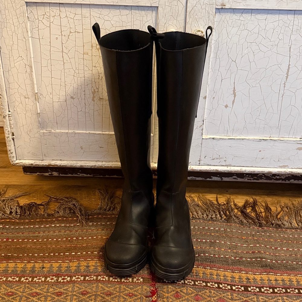 GANNI knee high rubber boots Black 38